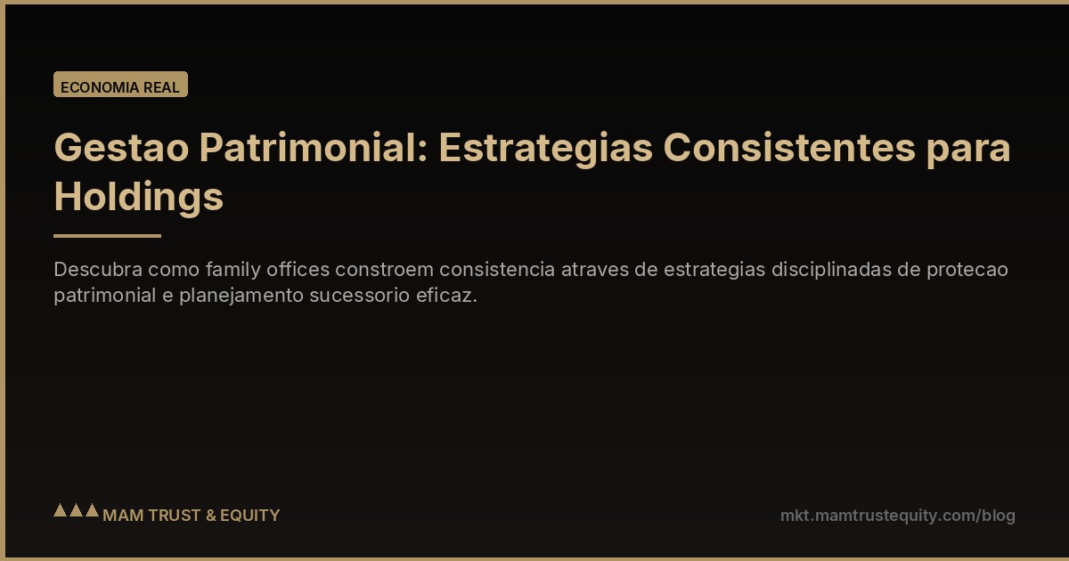 Gestao Patrimonial: Estrategias Consistentes para Holdings