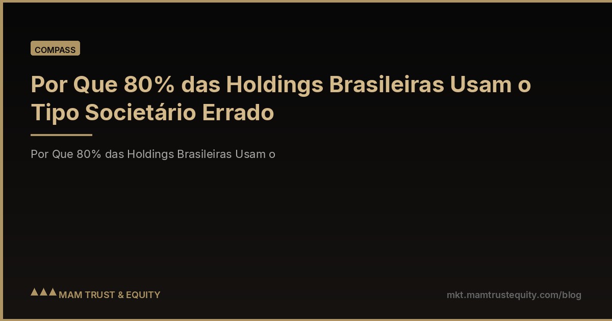 Por Que 80% das Holdings Brasileiras Usam o Tipo Societário Errado