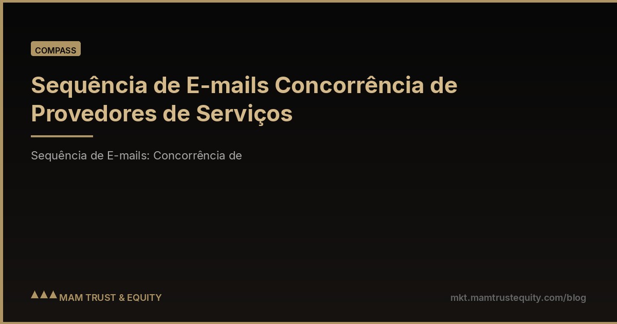 Sequência de E-mails Concorrência de Provedores de Serviços